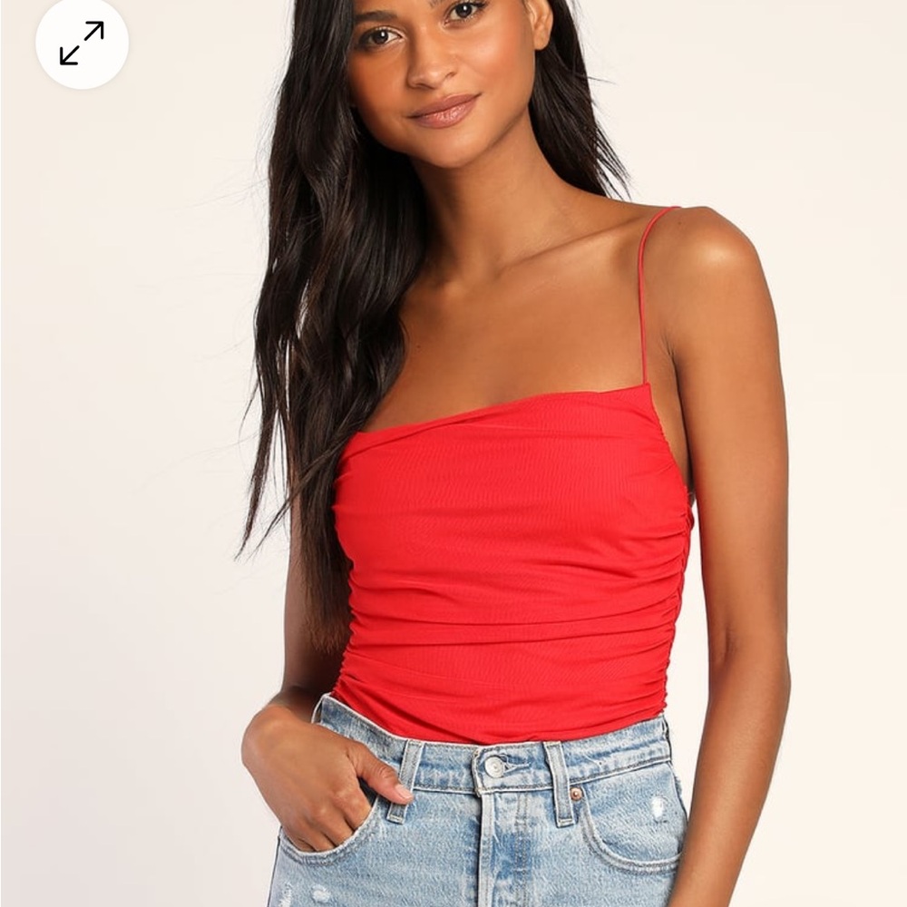 Lulu’s Romantic Ruched Mesh Bodysuit
